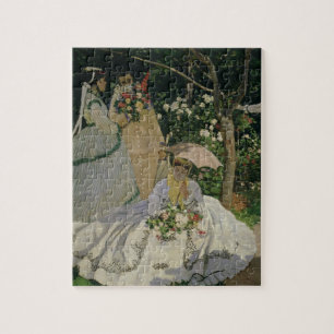 Quebra-cabeça Mulheres de Claude Monet   no jardim