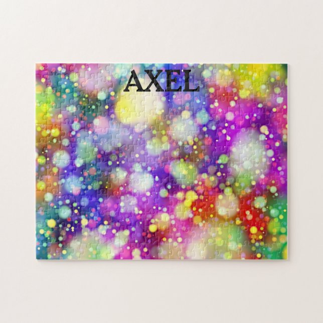 Quebra-cabeça multicolorida com nome de criança pe (Horizontal)