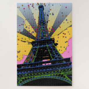 Quebra-cabeça Mundo psicadélico: Torre Eiffel, Paris France A1