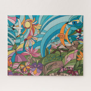 Quebra-cabeça Mundo tropical estilo vitral