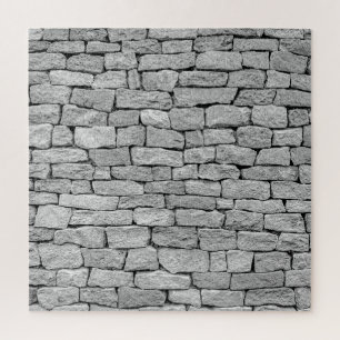 Quebra-cabeça Muro de pedra cinza, fundo abstrato.