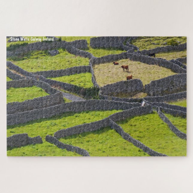 Quebra-cabeça Muros de Pedra Galway Irlanda. (Horizontal)