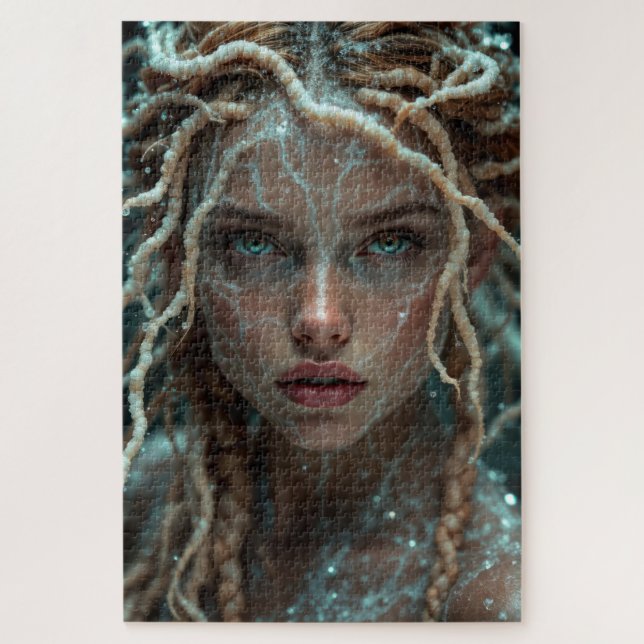 Quebra-cabeça Musa de Sal Surreal com Braids de Sal Cristalizado (Vertical)
