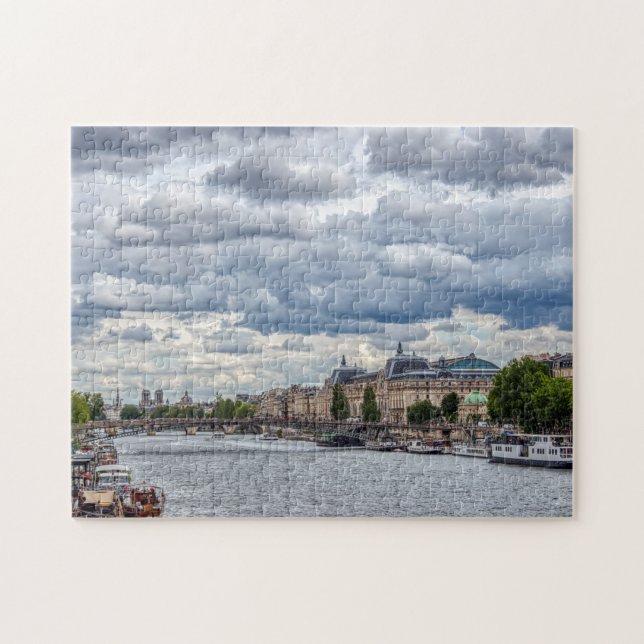 Quebra-cabeça Musée d'Orsay e Seine River - Paris, França (Horizontal)