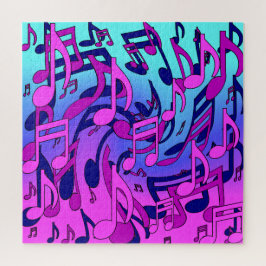 Quebra-cabeça Música Bonita Notas Musicais Giratórias Arte Color