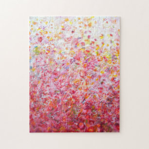 Quebra-cabeça Música de Amor - Pintura Abstrato Rosa
