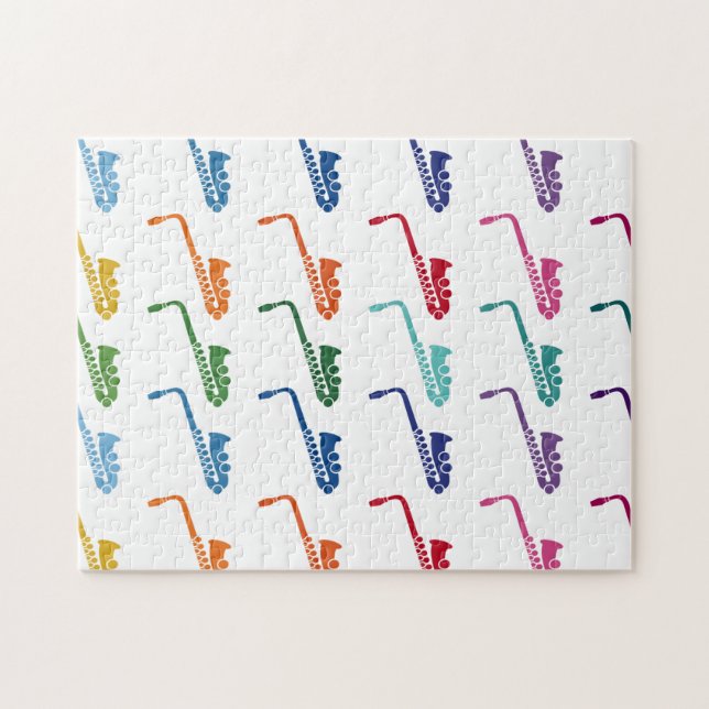 Quebra-cabeça Música de Array Divertido Colorida Saxofone (Horizontal)
