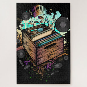 Quebra-cabeça Música Vinyl Crate