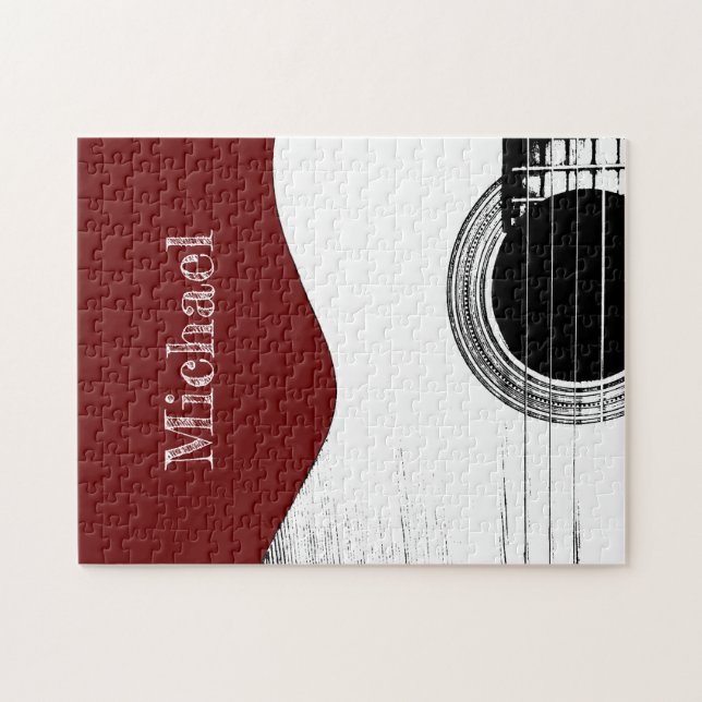 Quebra-cabeça Musical do violão vermelho (Horizontal)