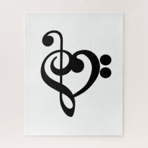 Quebra-cabeça Musical Music Heart - Treble Bass Clef