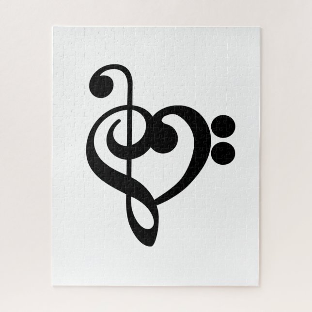Quebra-cabeça Musical Music Heart - Treble Bass Clef (Vertical)