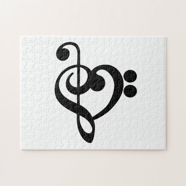 Quebra-cabeça Musical Music Heart - Treble Bass Clef (Horizontal)