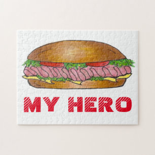 Quebra-cabeça My Hero Ham Cheese Hoagie Submarine Sub Sandwich