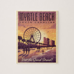 Quebra-cabeça Myrtle Beach Carolina do Sul Viagem Vintage
