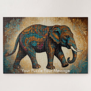 Quebra-cabeça Mystic Boho Elephant Mandala