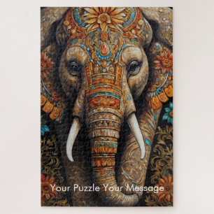 Quebra-cabeça Mystic Boho Elephant Mandala