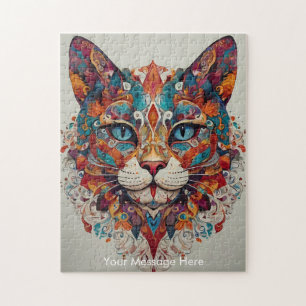 Quebra-cabeça Mystic Boho Feline Cat Mandala