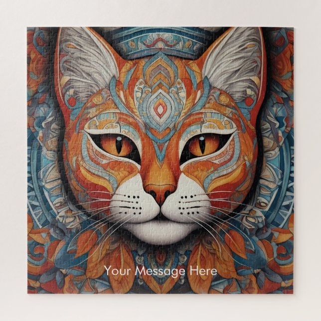Quebra-cabeça Mystic Boho Feline Cat Mandala (Vertical)