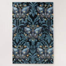 Mystical Watercolor Blue e Dourada Night Moth