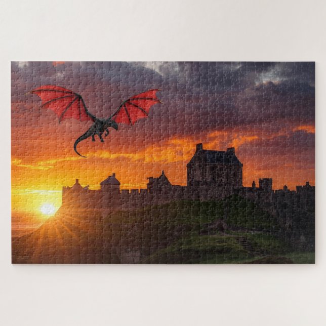 Quebra-cabeça Mythical Welsh Dragon Jigsaw Puzzle (Horizontal)