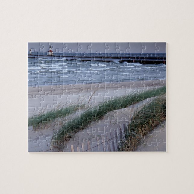 Quebra-cabeça NA, EUA, Michigan, Berrien County, Rua. (Horizontal)