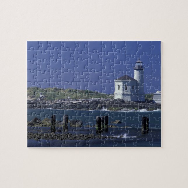Quebra-cabeça NA, EUA, Oregon, Bandon, Farol Coquille (Horizontal)