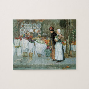 Quebra-cabeça Na Florista por Childe Hassam, Arte Fino Vintage