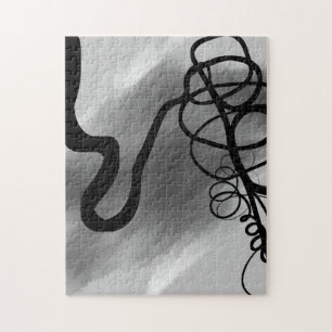Quebra-cabeça Na grade: Abstrato preto e Cinza