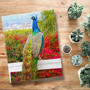 Quebra-cabeça Na moda de Fotografia de Pavão Verde Belo