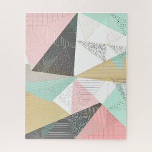 Quebra-cabeça Na moda dourado triângulos geométricos design