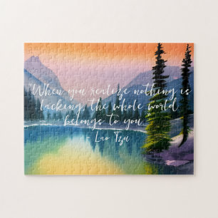 Quebra-cabeça Nada Está Faltando Zen Quote Cena Pacífica Do Lago
