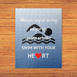 Quebra-cabeça Nadação de citações esportivas azul