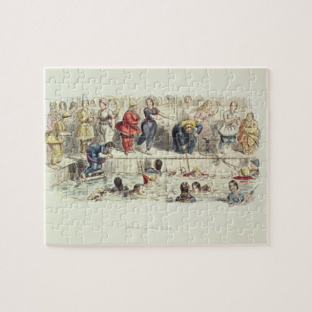 Quebra-cabeça Nadando para senhoras, 1844 (litho) (Horizontal)