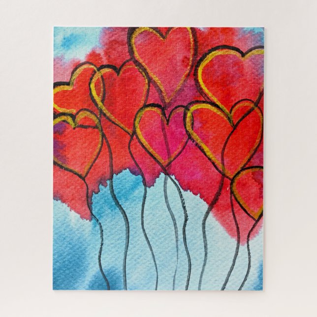 Quebra-cabeça Namorados de balões de corações (Vertical)