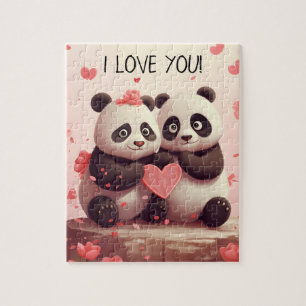 Quebra-cabeça Namorados de Panda Personalizado