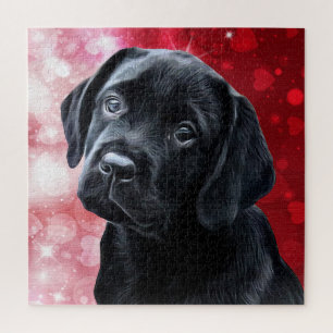 Quebra-cabeça Namorados - Labrador Preto - Lab Puppy