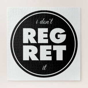 Quebra-cabeça Não Me Arrependo, design motivacional