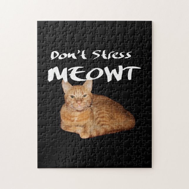 Quebra-cabeça Não Stress Meowt - O Gato Laranja me estressa (Vertical)