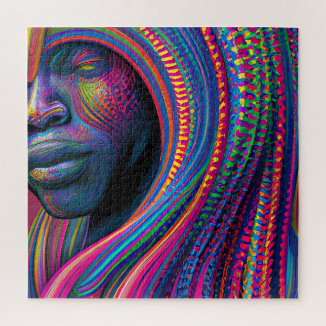 Quebra-cabeça Não toques no meu cabelo preto Melanina afro Rainh (Vertical)