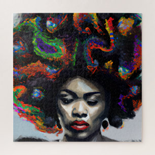 Quebra-cabeça Não toques no meu cabelo preto Melanina afro Rainh