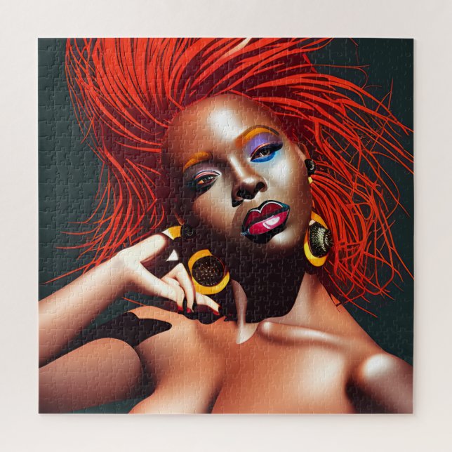 Quebra-cabeça Não toques no meu cabelo preto Melanina afro Rainh (Vertical)