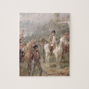 Quebra-cabeça Napoleon e suas tropas (óleo no painel) (par de 1