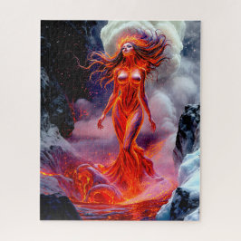 Quebra-cabeça "Nascer do Inferno" - Retrato da Mulher Vulcânica