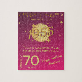 Quebra-cabeça Nascer Vintage em cor-de-rosa-presente da festa de