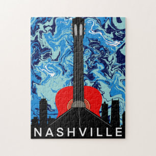 Quebra-cabeça Nashville Skyline Guitar Poster