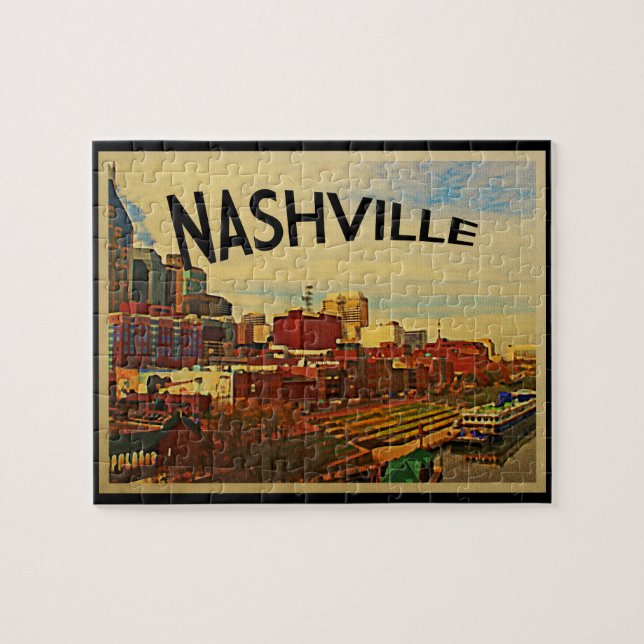 Quebra-cabeça Nashville Tennessee Skyline (Horizontal)