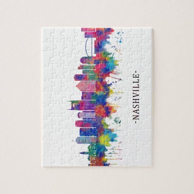 Quebra-cabeça Nashville Tennessee Skyline (Vertical)