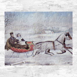 Quebra-cabeça Natais vintages, A Estrada De Inverno, Cavalo De L