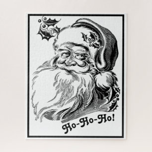 Quebra-cabeça Natais vintages Pretos do Papai Noel Branco