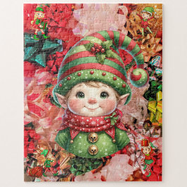 Quebra-cabeça Natal 5 Elves e Arcos Diversão Família Feriada